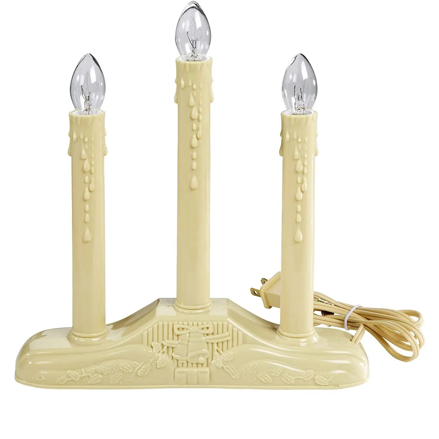 Ul anúncio de 3 lâmpadas para decoração, luz branca e quente da vela do natal