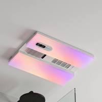Système de chauffage intelligent pour salle de bain avec panneau coulissant moderne, intégrant chauffage, ventilation, éclairage et audio sans fil
