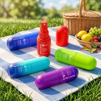 KEYO Nouvelle Bouteille PET de 60 ml en forme de capsule avec pulvérisateur à fine brume, pompe et couvercle rond, sérigraphiée