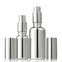 Flacons compte-gouttes en verre argenté miroir, flacons de luxe pour sérum de soin de la peau, huile essentielle, conteneur de stockage de cosmétiques liquides