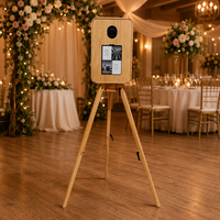 Nouvelle cabine photo portable vintage en bois, compatible avec iPad et appareil photo reflex numérique, pour mariages, fêtes et événements