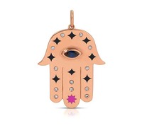 Collier en laiton plaqué or 18 carats avec pendentif Hamsa de protection, style bohème, zircon et perle, design mignon, idéal pour les fêtes, mariages et cadeaux.