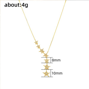 Collar con Colgante de Estrella Big Dipper, Microincrustaciones de Circonio, Cadena de Cobre con Eslabones en Forma de Flor, Collar con Dije de Perla de Imitación - Product Image 5