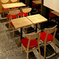 Ensembles table-chaise personnalisables en bois massif pour restaurants, banquettes murales pour snack-bars, restaurants de nouilles et restaurants de soupes chaudes