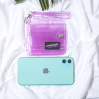 Dompet Kartu PVC Pendek Gaya Korea untuk Instagram, Tempat Kartu Identitas & Dompet Leher Wanita - Dompet Koin & Tempat Kartu Portabel Tersedia