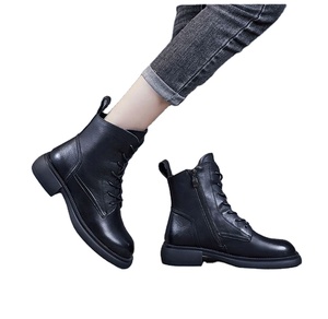 New Flat Strap Women's Boots Casual Fashion Leather Shoes - Product Image 5