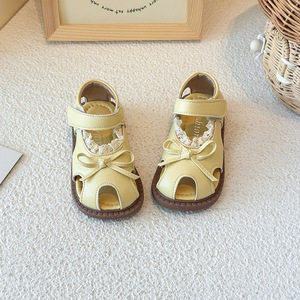 2025 estate <span class=keywords><strong>sandali</strong></span> da <span class=keywords><strong>bambina</strong></span> nuovo stile scarpe da spiaggia a punta morbida Sole per bambini con ciotola e pizzo - Product Image 2