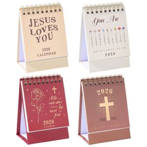 2026 Inspirational Mini Bible Desktop Calendars <b>Small</b> Religious Paper <b>Desk</b> Planners for Daily Monthly Weekly Scheduling - Product Image 1