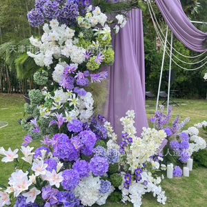 Fleurs artificielles Jinxi, arrangement de fleurs en soie violettes et blanches, 10 cm-30 cm, accessoires de mariage en plein air, décoration pour la photographie - Product Image 1
