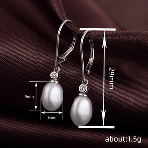 Orecchini Pendenti Ovali Geometrici con Perle Finte per Donne, Gioielli Eleganti in Stile Vintage - Product Image 3
