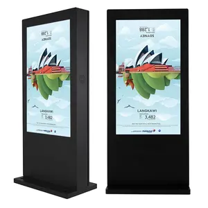 Kiosque publicitaire extérieur, connexion WiFi, écran TV, kiosque de Bus, Totem extérieur avec système de refroidissement, écran LCD
