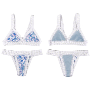 Brazil Crochet Bikinis chắp vá Reversible Leopard Daisy thiết kế công nghệ cao handmade đồ bơi maillot De Bain Femme beachwear - Product Image 3