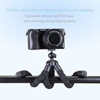 Trépied portable multifonctionnel en éponge, bâton de selfie BT pour téléphone portable, support de téléphone réglable pour téléphone portable, noir