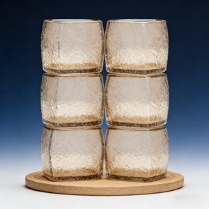 แก้วน้ำทำมือแบบแตก ชุด 6 ใบ แก้วเป่ามือโดยช่างฝีมือท้องถิ่น |   คาลิส - Product Image 2
