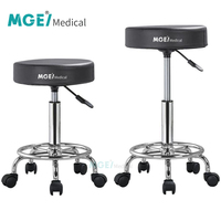 Chaise médicale en acier inoxydable PU mobile à hauteur réglable pour médecins et hôpitaux MEDIGE Factory Direct