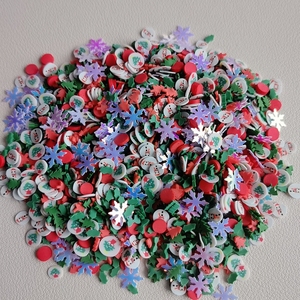Confettis de Noël en pâte polymère, bonbons décoratifs pour l'art des ongles, l'artisanat DIY et la décoration de coques de téléphone : bonhomme de neige, sapin de Noël, flocon de neige - Product Image 3