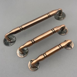 Hot ZINC Aluminum Retro External Installation Gold AC Cabinet <strong>Door</strong> Drawer Handle Room <strong>Door</strong> Hole Free Furniture Handle - Product Image 3