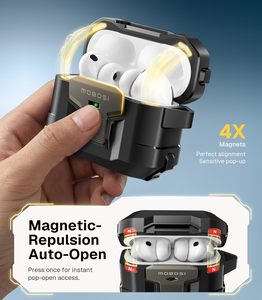 เคส MOBOSI สำหรับ <span class=keywords><strong>AirPods</strong></span> Pro 3 รุ่นปี 2025 พร้อมชุดทำความสะอาดแบบล็อคป้องกันการตกหล่น พวงกุญแจ ป้องกันระดับพรีเมียม ฝาครอบแข็งสำหรับ iPods Pro รุ่นที่ 3 - Product Image 3