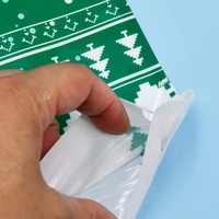 Sacs refermables créatifs en forme de chaussettes de Noël, emballages plastiques auto-adhésifs pour cadeaux et bonbons, impression par gravure, traitement de surface