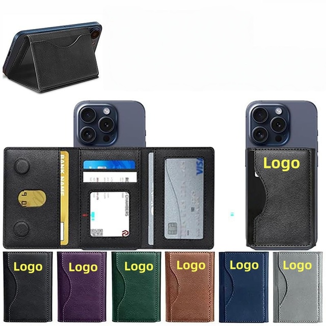 Logo Customize MagSafe Phone Wallet Strong Magnetic Card Holder Compatible with MagSafe Phones and Cases for Men Gift