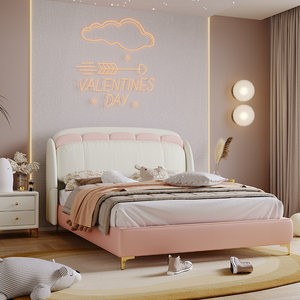 Luxus Mädchen Prinzessin Schlafzimmer möbel Holz Set Kinder Hochbett rahmen Voll metall betten Queen Size - Product Image 1