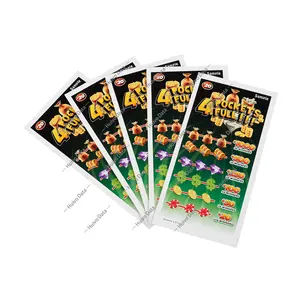 Vijf Vensters Pull Tabs Games Loterij Tickets Aangepaste Patroon Print Pull Tab Papier Kaarten Maker
