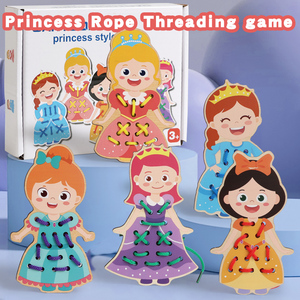 Jeu <span class=keywords><strong>de</strong></span> coordination œil-main Montessori pour bébé, jouets éducatifs pour enfants, <span class=keywords><strong>jeux</strong></span> <span class=keywords><strong>de</strong></span> nouage <span class=keywords><strong>de</strong></span> cordes, jouets en bois pour enfants, animaux <span class=keywords><strong>de</strong></span> dessin animé, princesse - Product Image 1