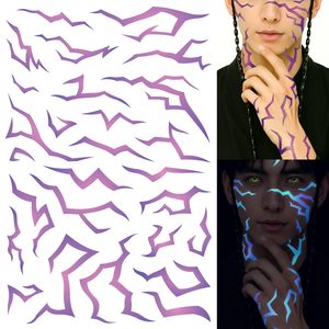 Tatuajes Temporales Faciales Color Morado de Movie Hunter para Cosplay, Pegatinas para Baile, Festivales y Fiestas - Product Image 3