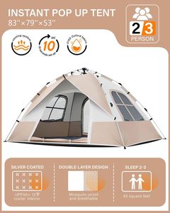 Tienda de Campaña Instantánea para una Persona - Tienda de Campaña Automática con Revestimiento Plateado, Protección UV, Impermeable y Portátil para Excursionismo y Camping - Product Image 1