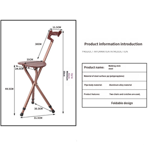 Canne pliante multifonctionnelle avec siège de soutien pour personnes âgées, <span class=keywords><strong>hauteur</strong></span> réglable, aide les personnes âgées à marcher, les aide à se déplacer - Product Image 3