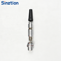 Connecteur aviateur Sinztion IP68 étanche à demi-coque avec poussoir-tirette pour localisation de clé, prise de câble droite compatible Fischer ODU F102 2P