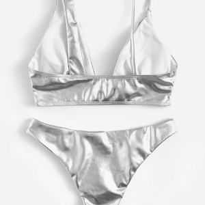 ชุดบิกินี่ผู้หญิงคุณภาพสูง 1 ชิ้น ดีไซน์ลายจุดพิมพ์ลายแบบกำหนดเอง ชุดว่ายน้ำวีสตริง ชุดชายหาด - Product Image 4