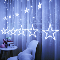Guirlande lumineuse LED décorative en forme de rideau de glaçons et d'étoiles scintillantes pour intérieur, mariage, fête, jardin, mur, Noël