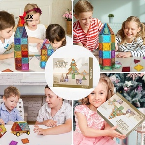 Artículos de tendencia 2025 Rompecabezas 3D Imán Construcción <span class=keywords><strong>Animales</strong></span> Bloque mágico STEM <span class=keywords><strong>Bosque</strong></span> Diamante Azulejos magnéticos para niños con coche - Product Image 3