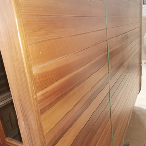 Traditionelle 6 Personen Sauna aus roter Zeder Sauna im Freien mit Harvia Sona Heizung im Freien Trocken wärme Sauna kabine - Product Image 5