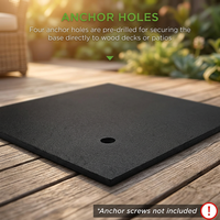 Support de parasol extérieur personnalisé JH-Mech avec ancrage pour terrasse, bouton de fixation sécurisé anti-rayures en acier carbone noir