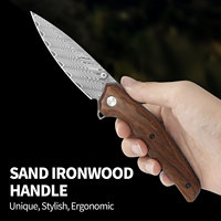 Couteau de poche Damas de haute qualité ZMRYDS pour hommes, outil EDC, couteau pliant de survie et de chasse