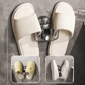 Bathroom Slipper Rack Suction Mounted No Drill Wall Shelf <b>Portable</b> Durable Rectangular <b>Shower</b> Room Storage - Product Image 3