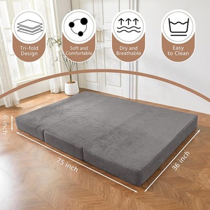 Nhà Máy Giá Xách Tay Không Thấm Nước Bề Mặt Nhỏ Gọn Thoải Mái Dày Gấp Ba Bọt Nệm Cho Du Lịch Ngoài Trời Giường Khách - Product Image 2