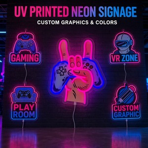 Enseigne néon personnalisée imprimée UV avec alimentation USB 5V pour la décoration de salle de jeux - Product Image 4