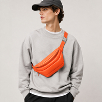 Tas Pinggang Quilted Puffer OEM ODM, Logo & Warna Dapat Disesuaikan, Bahan Nylon, Tas Selempang untuk Perjalanan Outdoor & Penggunaan Sehari-hari
