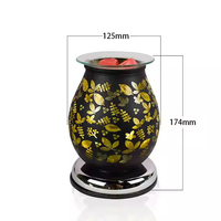 Chauffe-cire en verre artistique de style rétro - Lampe électrique pour fondre la cire - Décoration d'intérieur classique et luxueuse