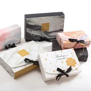 새로운 패션 접이식 스카프 선물 상자 활 리본 봉투 포장 상자