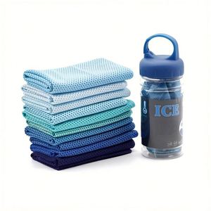Serviette de sport en microfibre personnalisable avec logo, rafraîchissement instantané, pour la course, la gym, le fitness, utilisation estivale, durable et légère - Product Image 1