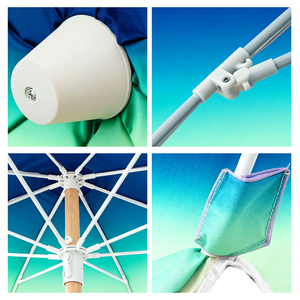 Logotipo gratuito Poste de madera <span class=keywords><strong>Lona</strong></span> <span class=keywords><strong>Impermeable</strong></span> Patio Piscina Sol Jardín Playa Sombrillas al aire libre Paraguas con borlas - Product Image 3