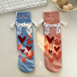 Compports Cartoon Unisexe Saint Valentin Magnétique Main dans la Main Drôle Nouveauté Chaussettes - Product Image 5