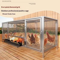 Grand poulailler extérieur en fer avec cage en maille respirante pour poulets, lapins et pigeons