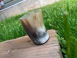 Eco Friendly Handmade Drinking Horn Cups by HWC Natural Viking Shot Glasses in Religious Style for Wine or <b>Spirits</b> - Product Image 6