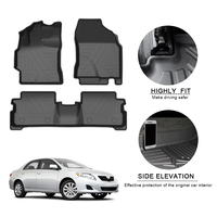 Muchkey-alfombrilla de pie completamente envolvente para Toyota Corolla, 2007, 2008, 2009, 2010, 2011, 2012, 2013, impermeable, TPE, accesorios para coche