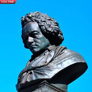 Outdoor Grden Lebensgröße Bronze Statuen Antike Beethoven Büste Skulptur